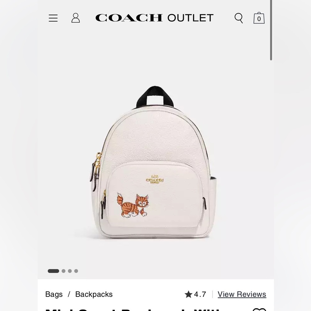Coach mini cat backpack purse